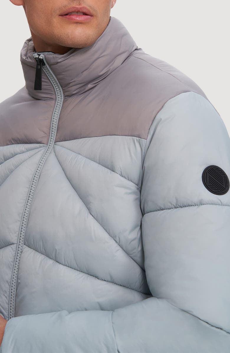 Noize Vincent Colorblock Faux Shearling Lined Puffer Jacket, Alternate, color, 