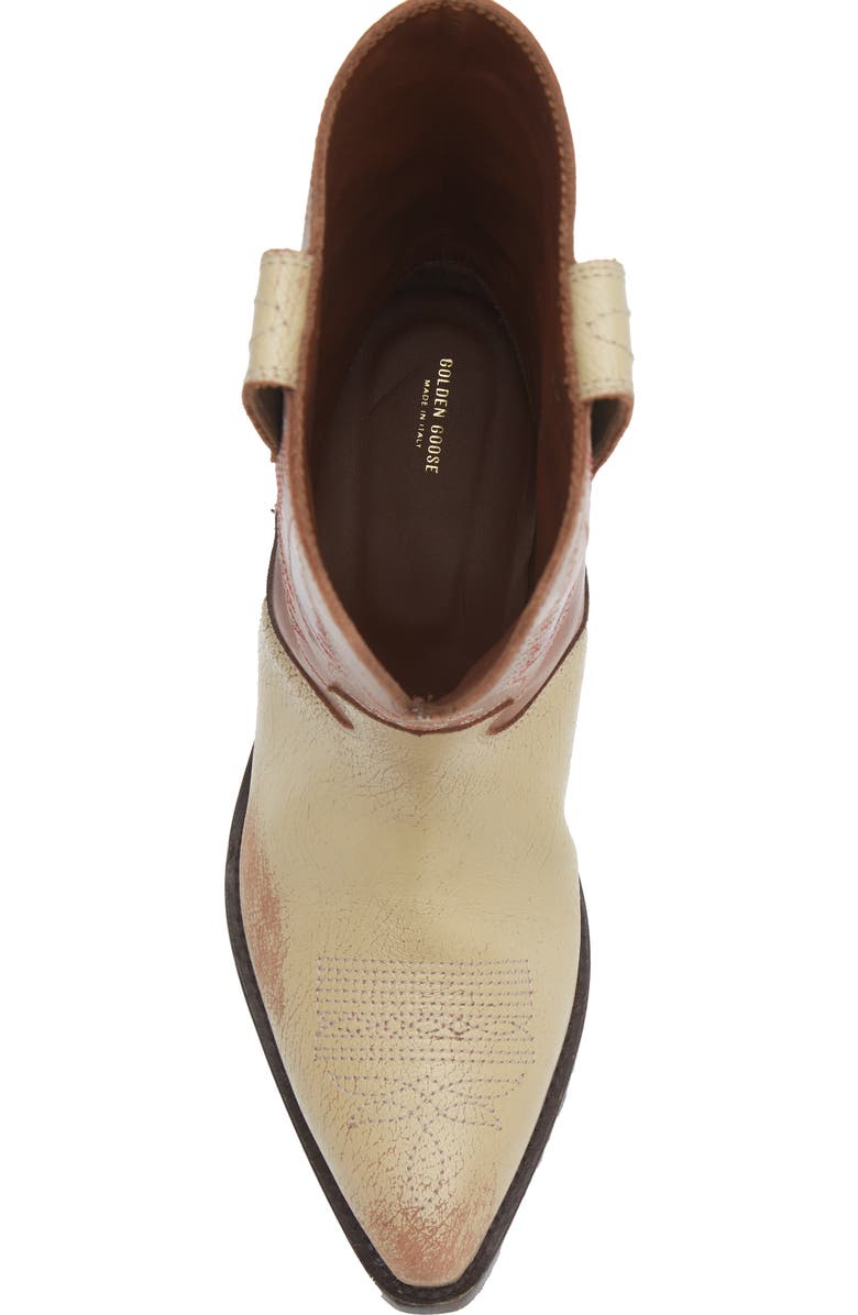 Golden Goose Wish Star Short Western Boot, Alternate, color, Cream/ Brown