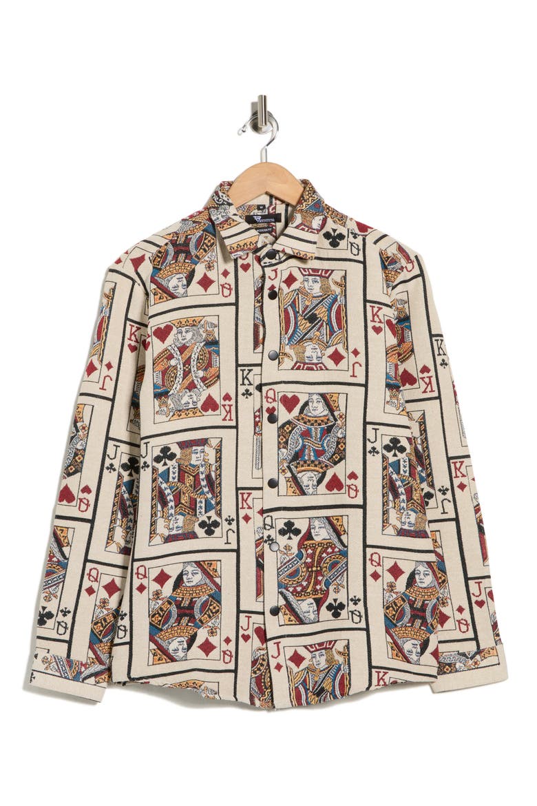 Tapestry Shirt Jacket, Alternate, color, BEIGE