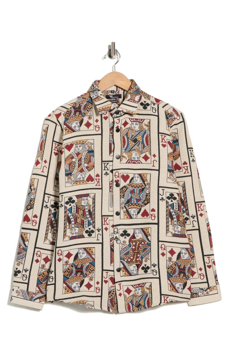 T.R. PREMIUM Tapestry Shirt Jacket, Alternate, color, Beige