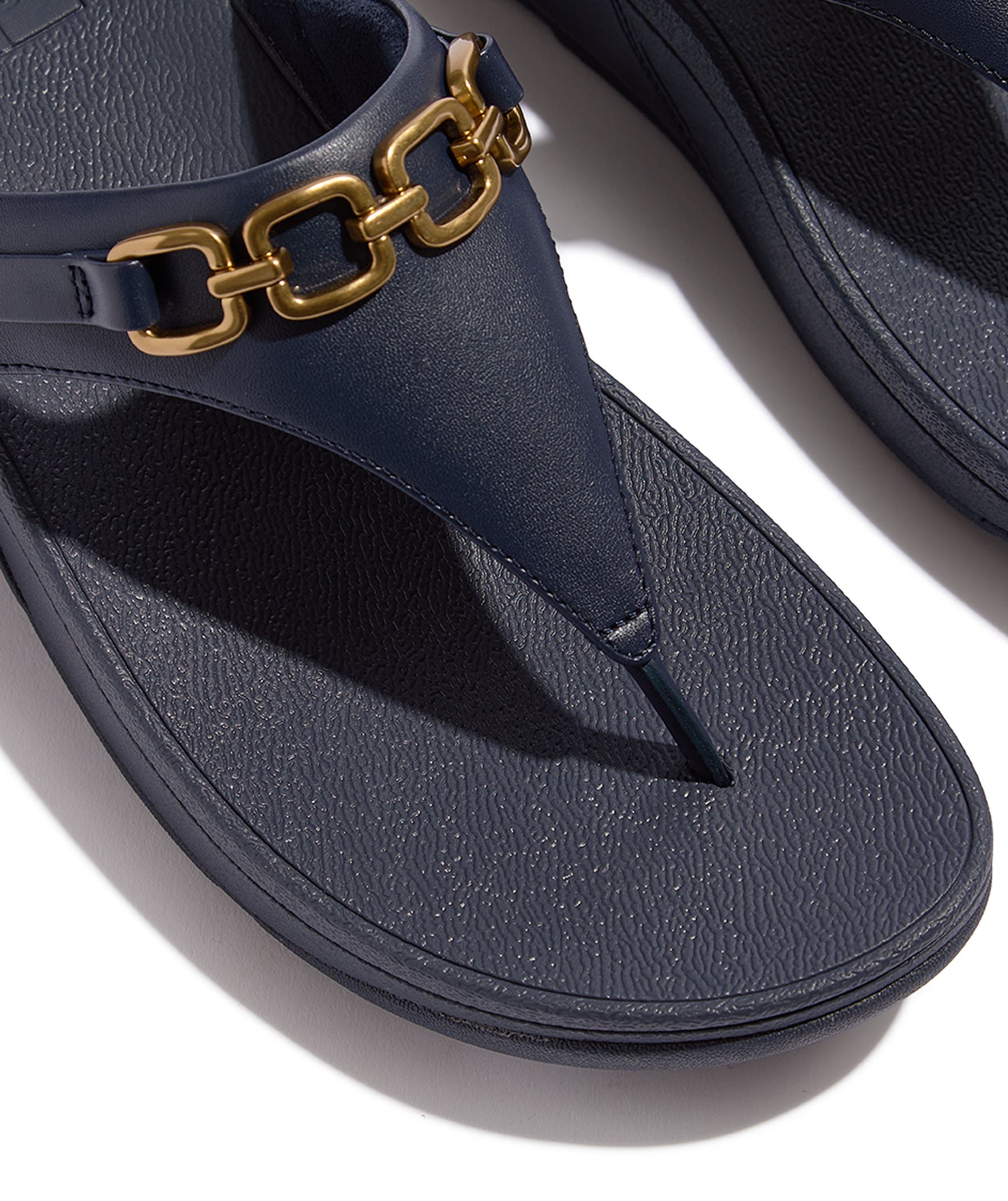 FitFlop Lulu Square Chain Sandal, Alternate, color, Midnight Navy