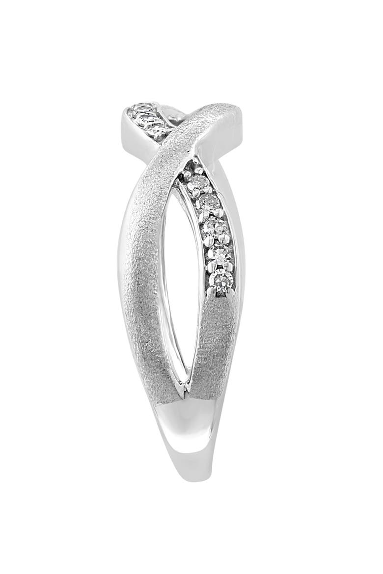 Sterling Silver Diamond Crossover Ring, Alternate, color, SILVER
