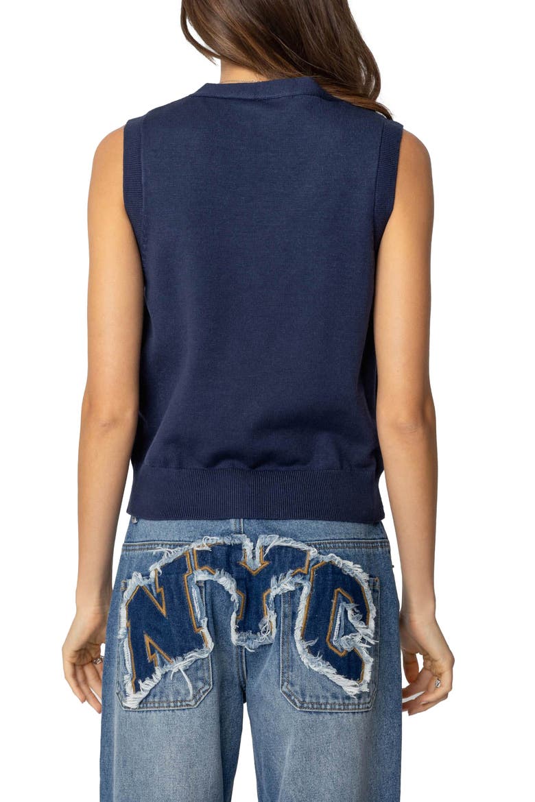 Cam Knit Vest, Alternate, color, NAVY