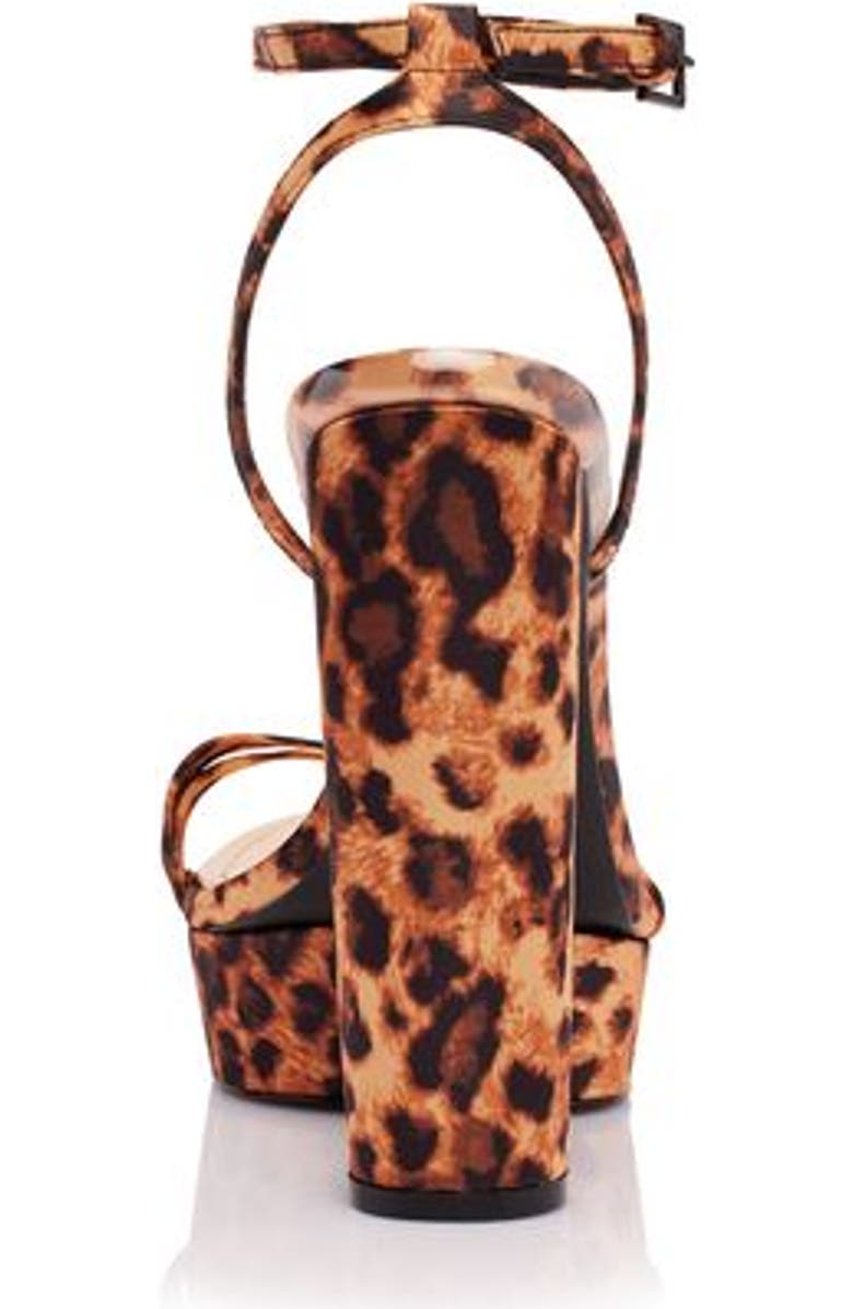 JESSICA RICH Love Platform Sandal from Jessica Rich! An eye-catching new spin on the bestselling platform sandal brings sleek, monochromatic metallic to the comfort of a block heel, Alternate, color, Satin Leopard