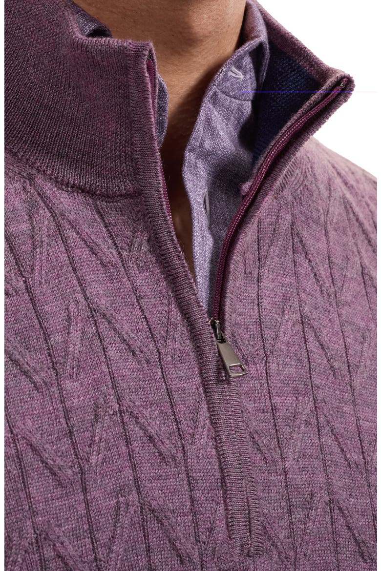 Half Zip Merino Wool Sweater, Alternate, color, AMETHYST