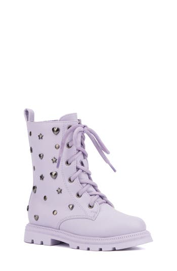 Olivia Miller Kids' Astro Stud Combat Boot In Purple