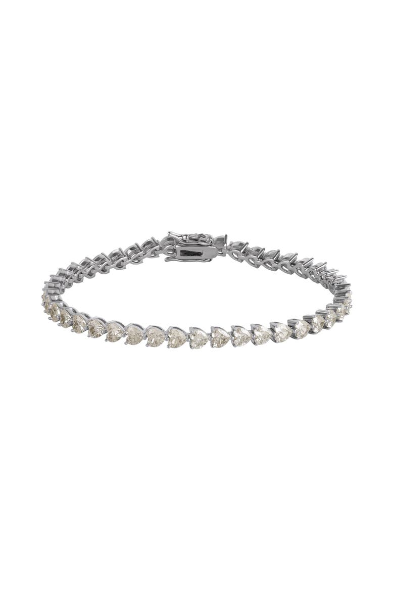 Heart Tennis Bracelet Sterling Silver, Main, color, Silver