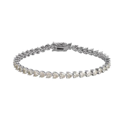 Heart Tennis Bracelet Sterling Silver