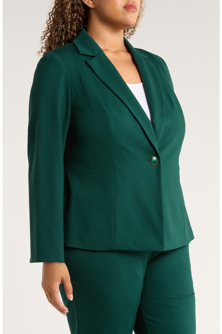 One-Button Seamed Waist Blazer, Alternate, color, EVERGREEN