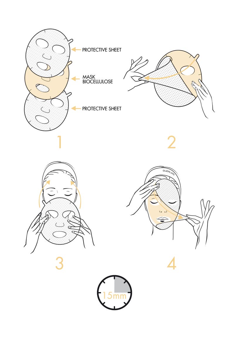 Set of 4 Abeille Royale Honey Sheet Mask, Alternate, color, NO COLOR