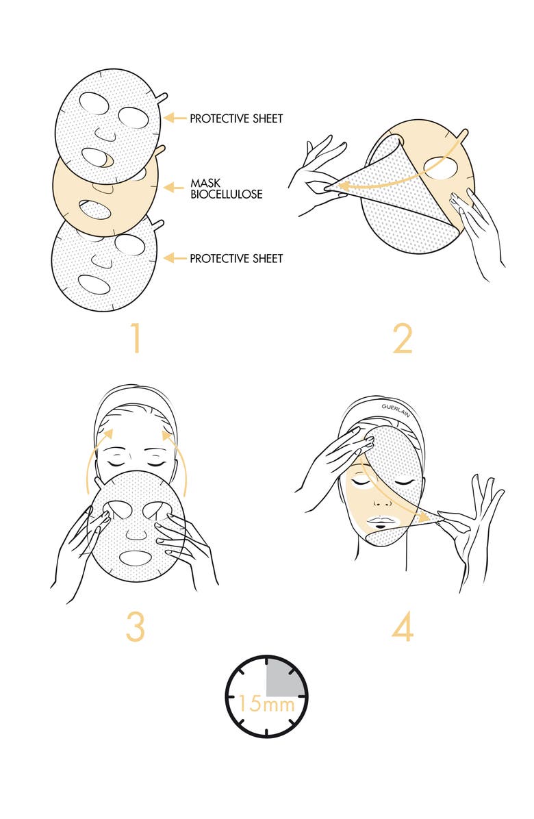 Guerlain Set of 4 Abeille Royale Honey Sheet Mask, Alternate, color,