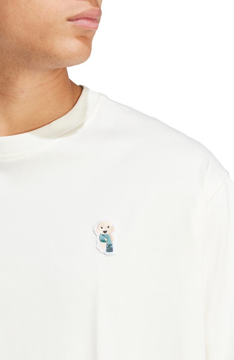 adidas Dog Sock Cotton Crewneck T-Shirt, Alternate, color, Off White