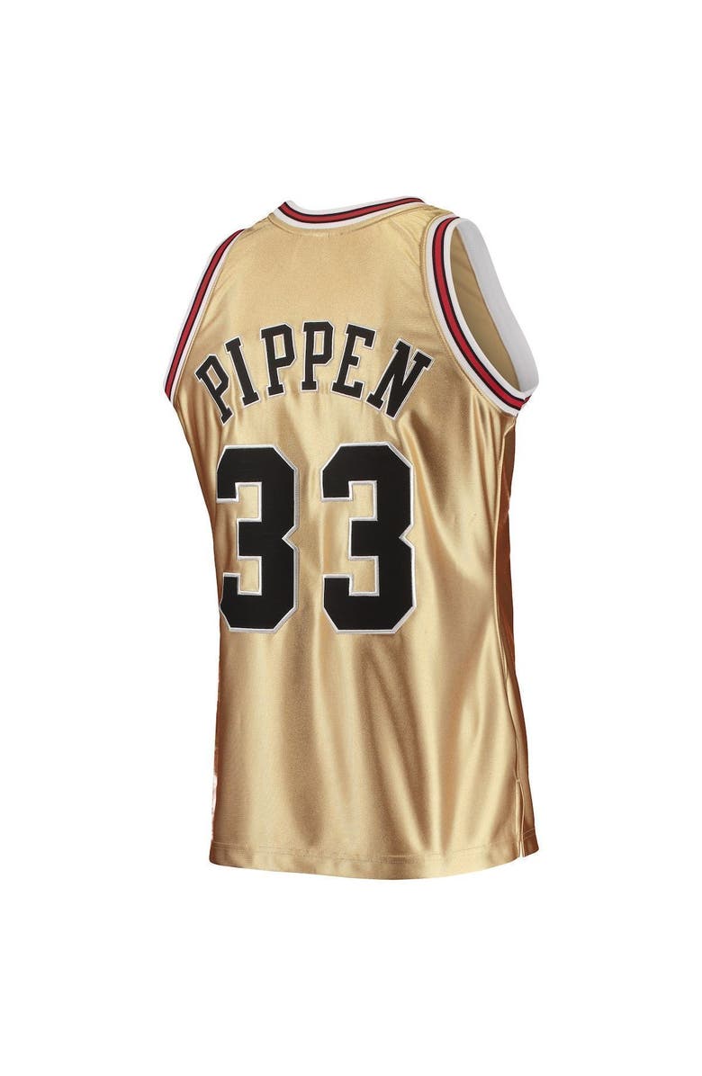 Mitchell & Ness Men's Mitchell & Ness Scottie Pippen Gold Chicago Bulls 75th Anniversary 1997-98 Hardwood Classics Swingman Jersey, Alternate, color, 