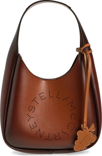 【送料&関税込】Stella McCartney Logo Perforated Small Hobo Stella McCartney Small Perforated Logo Faux Leather Hobo Bag