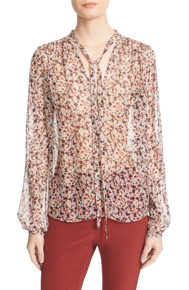 Theory Bernetta Silk Blouse, Main, color, 