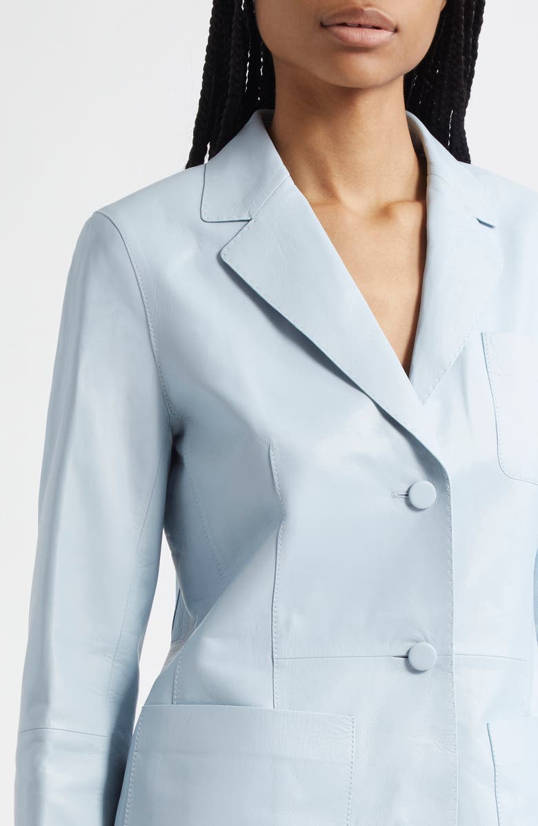 Lafayette 148 New York Lambskin Leather Blazer, Alternate, color,