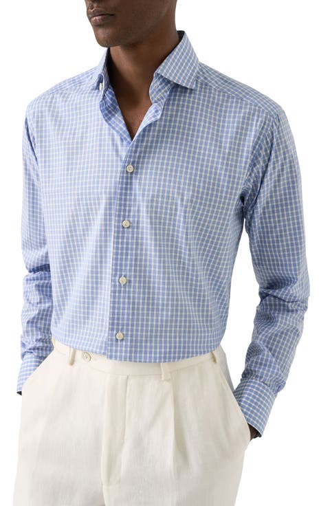 Slim Fit Check Dress Shirt