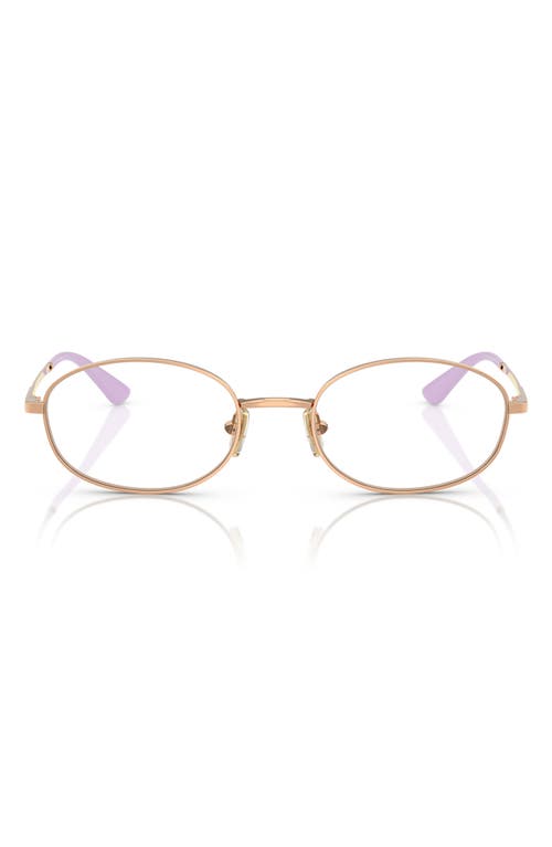 VOGUE 52mm Oval Optical Glasses in Rose Gold 