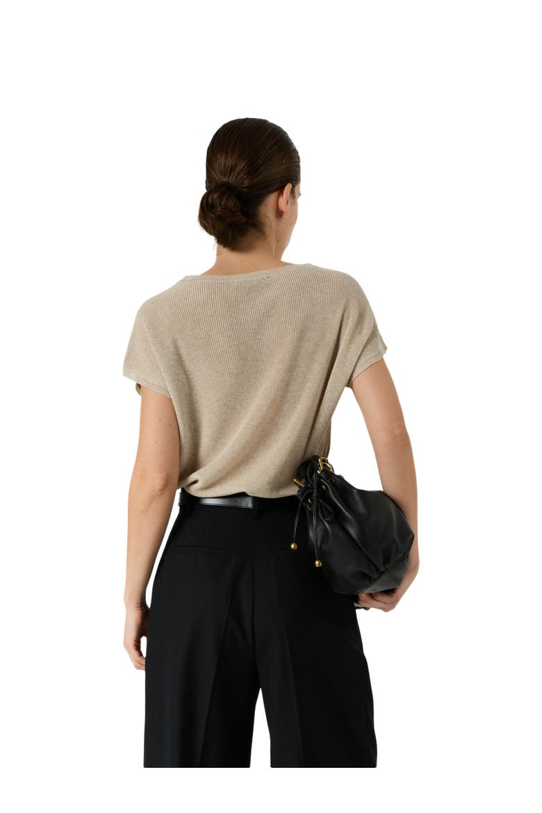 Lixia Short Sleeve Sweater, Alternate, color, Natural