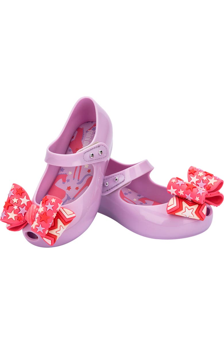 Mini Melissa Kids' Ultragirl Wonderland Mary Jane Flat, Alternate, color, Lilac/ Pink