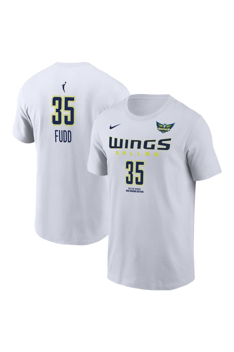 Men's Nike Azzi Fudd White Dallas Wings Name & Number Heroine Edition T-Shirt, Main, color, White