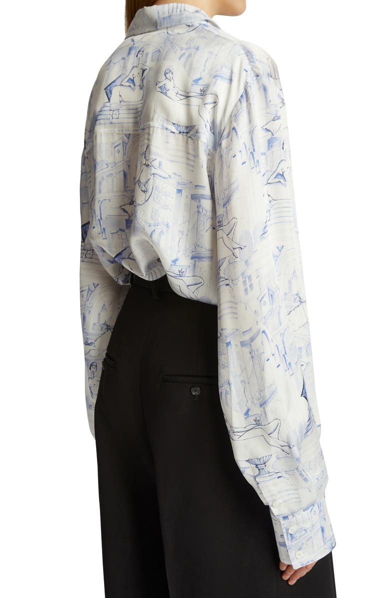 Khaite Minta Print Button-Up Shirt, Alternate, color,