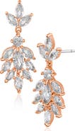 CZ by Kenneth Jay Lane Marquise CZ Leaf Shape Drop Earrings