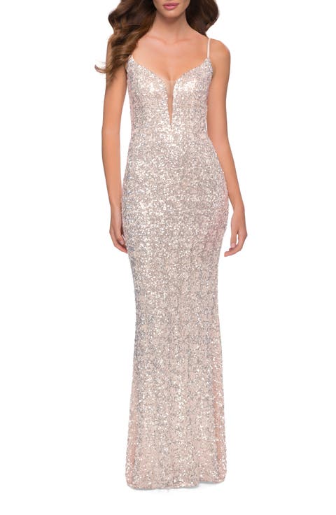 Gorgeous Sequin Dress with V Neck and Open Back