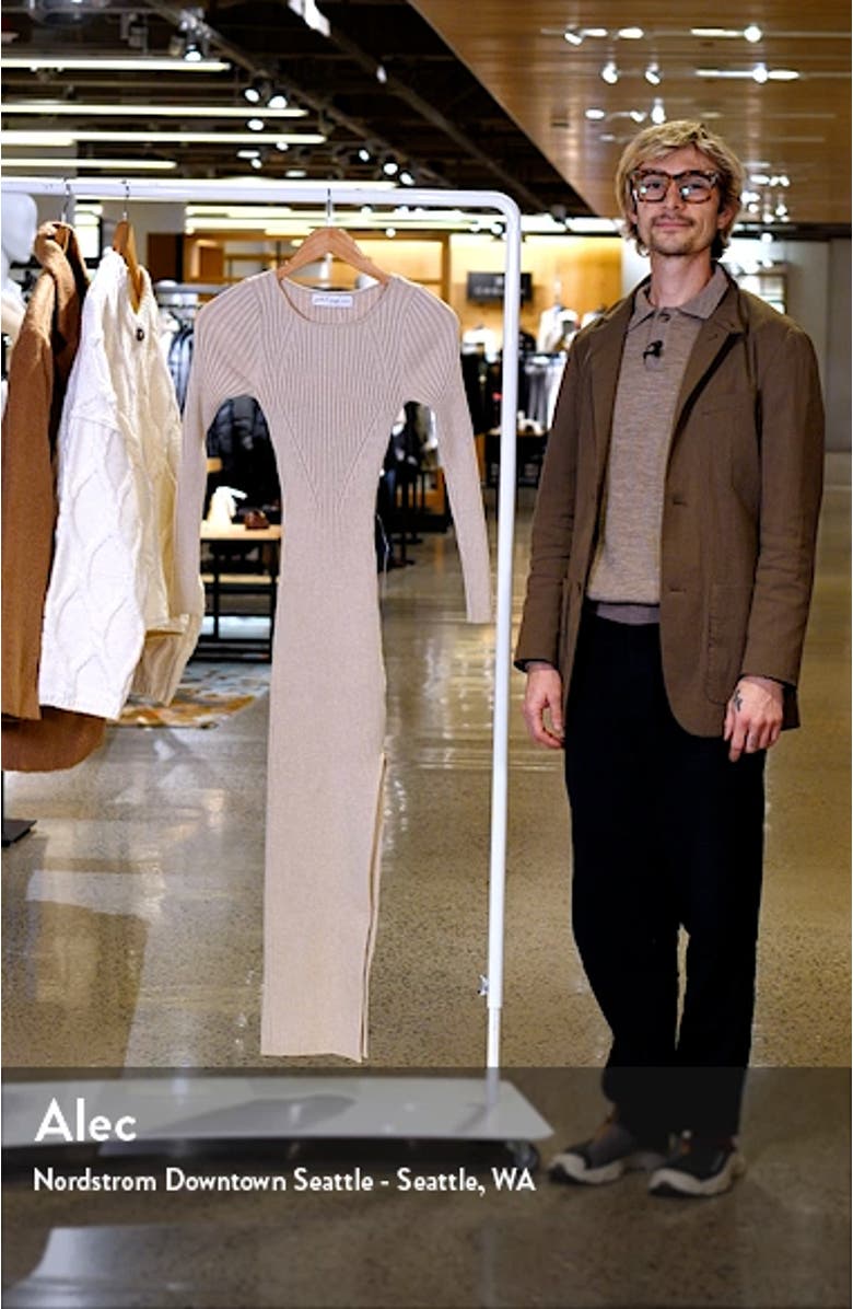 Ainsley Long Sleeve Side Slit Rib Sweater Dress, sales video thumbnail