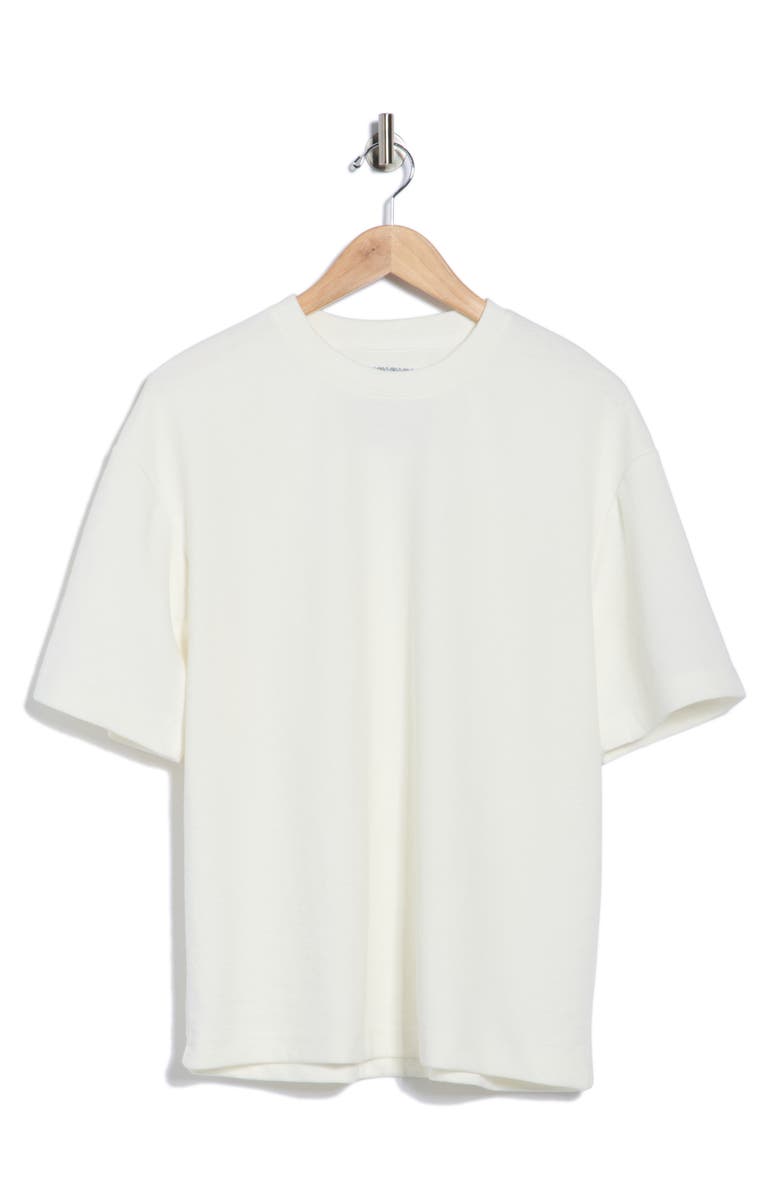 DENIM AND FLOWER Relaxed Fit Textured T-Shirt, Main, color, White