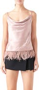 Endless Rose Feather Hem Satin Camisole