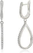 SUZY LEVIAN Cubic Zirconia Drop Huggie Hoop Earrings