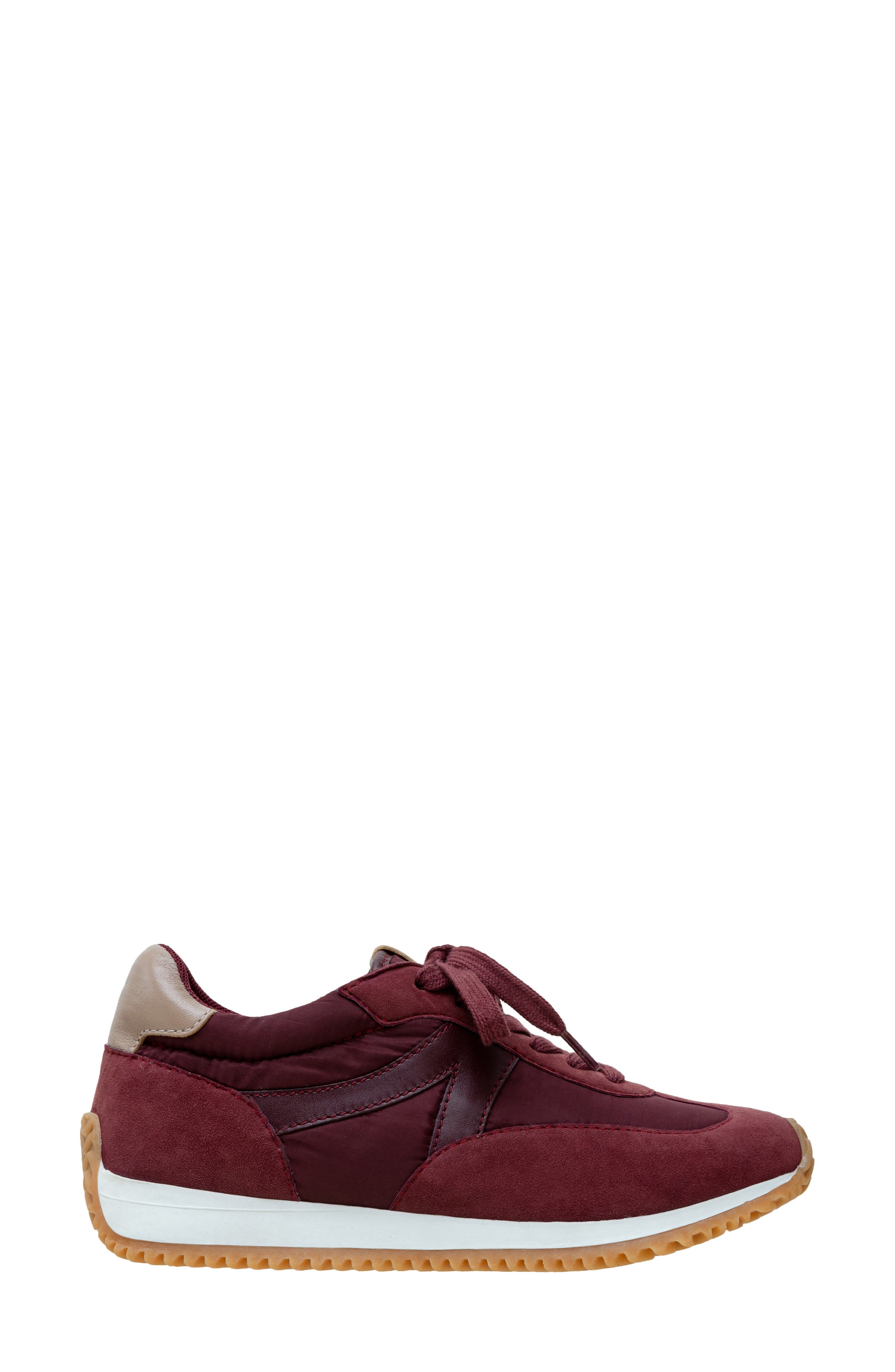Kaisa Sneaker, Alternate, color, DARK CHERRY/ BURGUNDY/ PUTTY