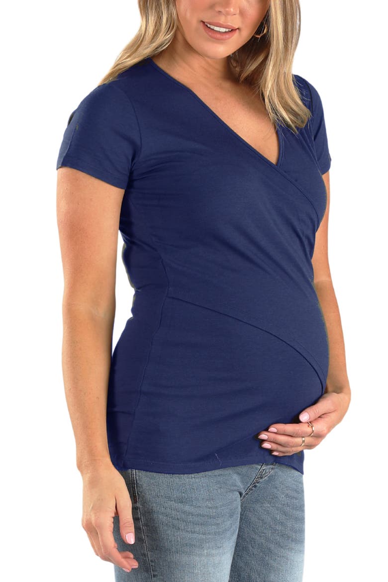 Maternity/Nursing T-Shirt, Alternate, color, NAVY