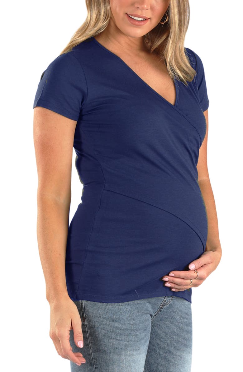 Angel Maternity Maternity/Nursing T-Shirt, Alternate, color, Navy