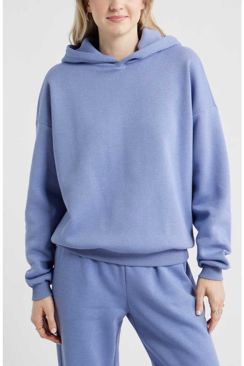 Relaxed Fleece Hoodie, Main, color, BLUE FROST