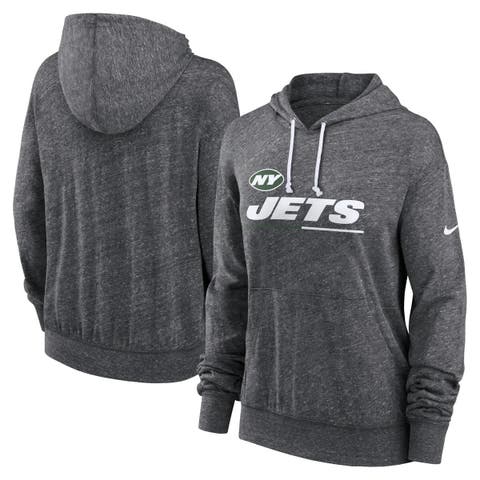 Women's Nike Heather Charcoal New York Jets Team Spirit Gym Vintage Lightweight Hoodie Top