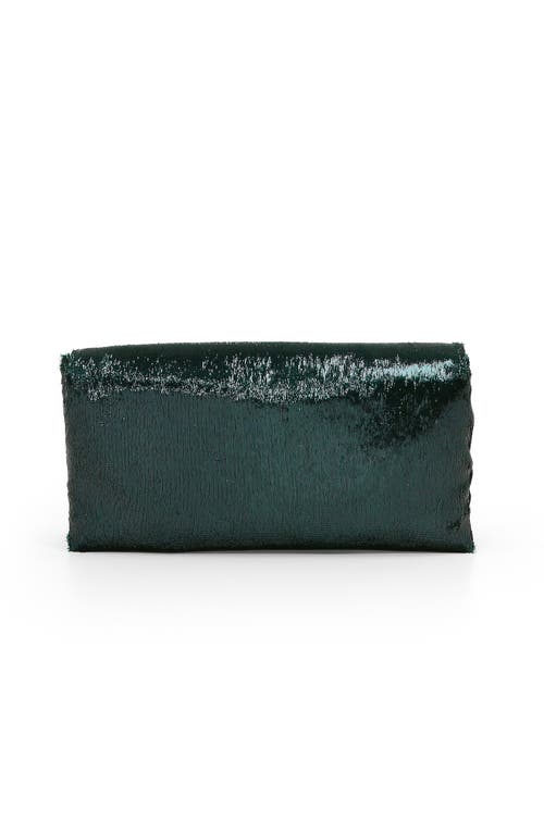 Jewel Badgley Mischka Angel Soft Faux Pony Hair Envelope Clutch In Green