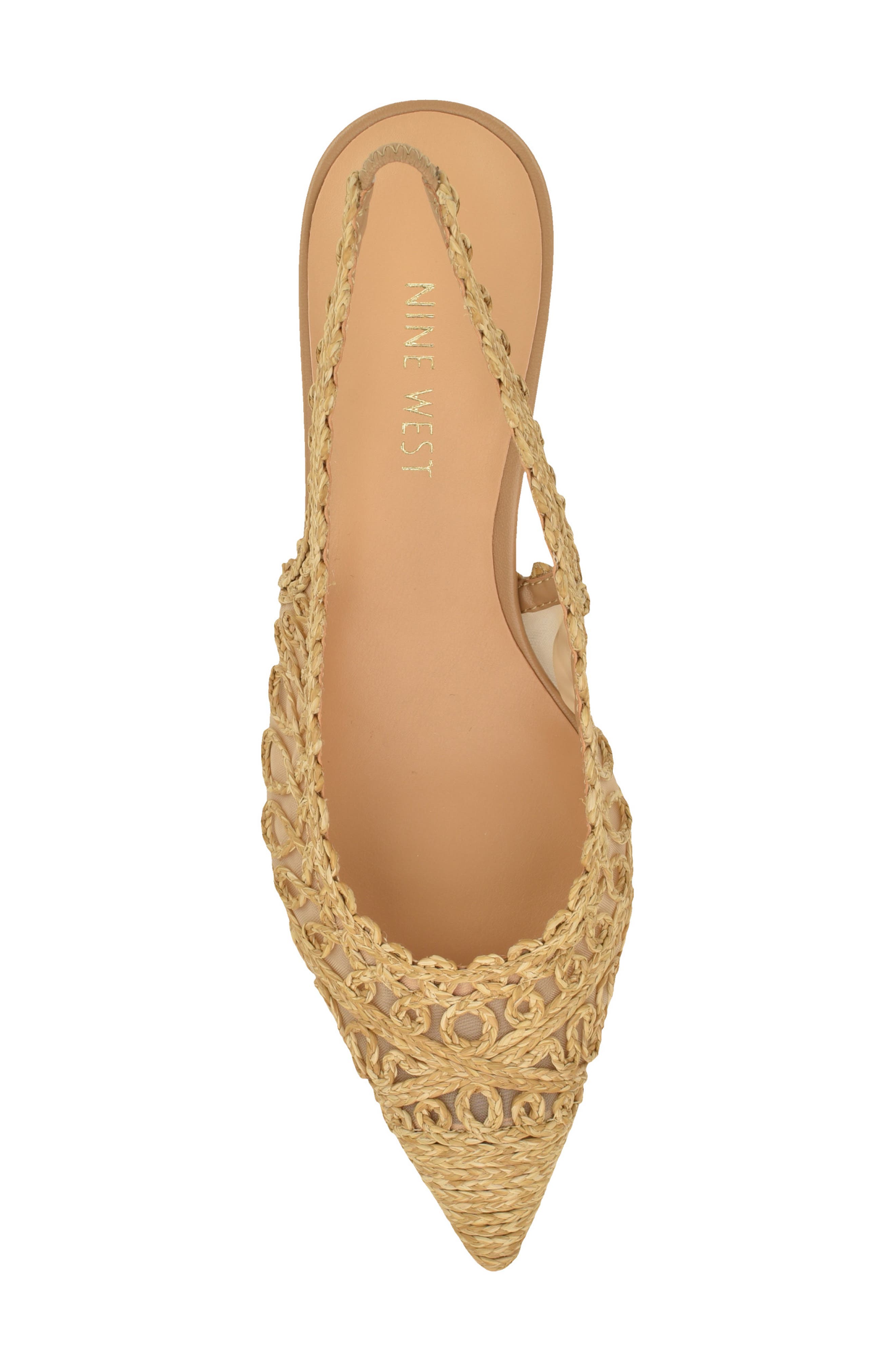 Ressa Pointed Toe Slingback Pump, Alternate, color, NATURAL