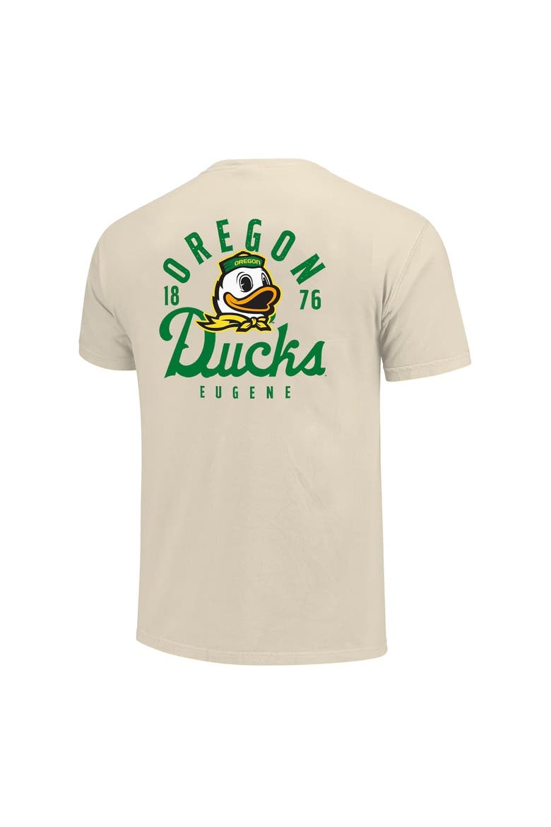Men's Cream Oregon Ducks Comfort Colors Mascot Overlay T-Shirt, Alternate, color, Cream