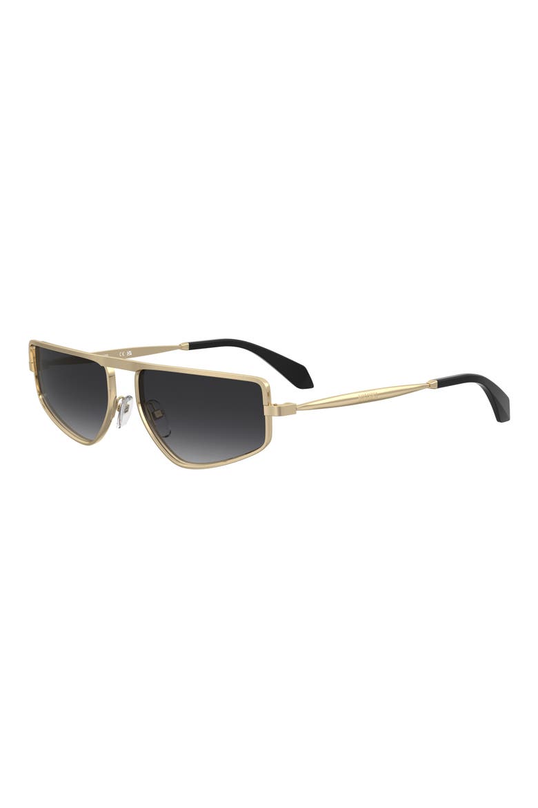 59m Square Flat Top Sunglasses, Alternate, color, ROSE GOLD/ DARK GREY SF