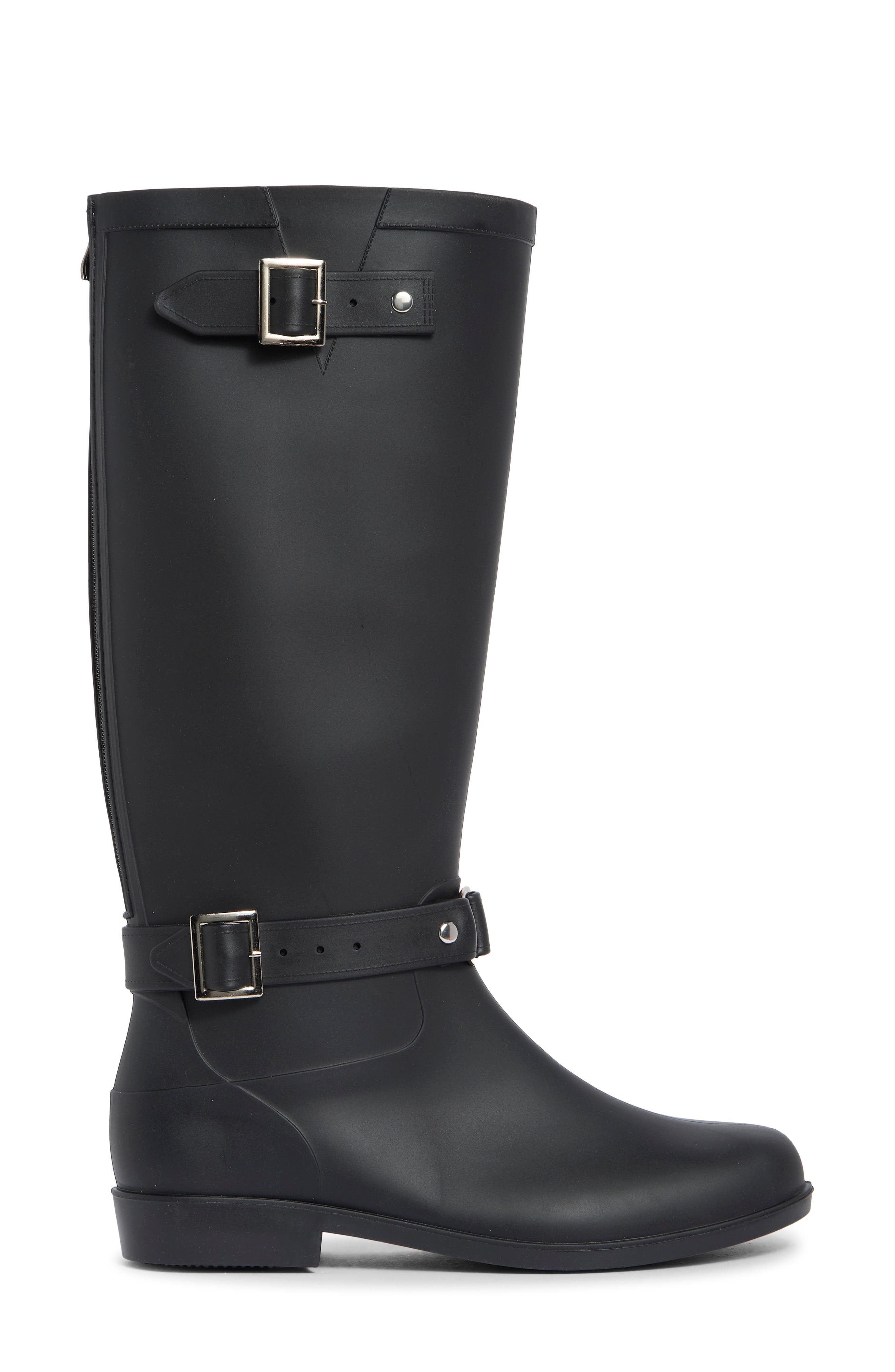 Elvera Rubber Rain Boot, Alternate, color, BLACK