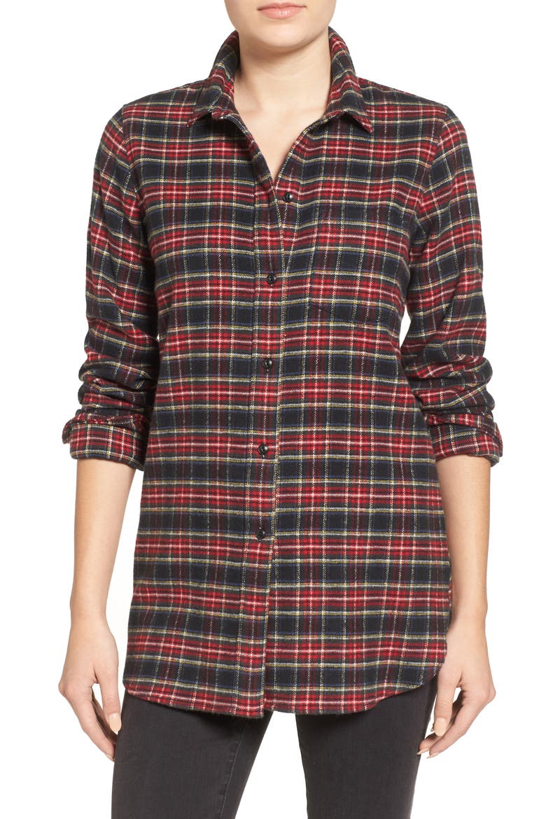 Slim Boyfriend Shirt, Main, color, TRUE BLACK