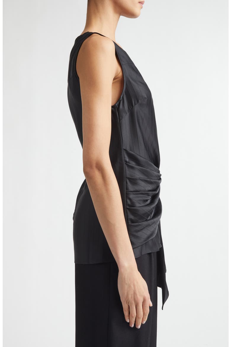 Fonda Draped Asymmetric Top, Alternate, color, BLACK