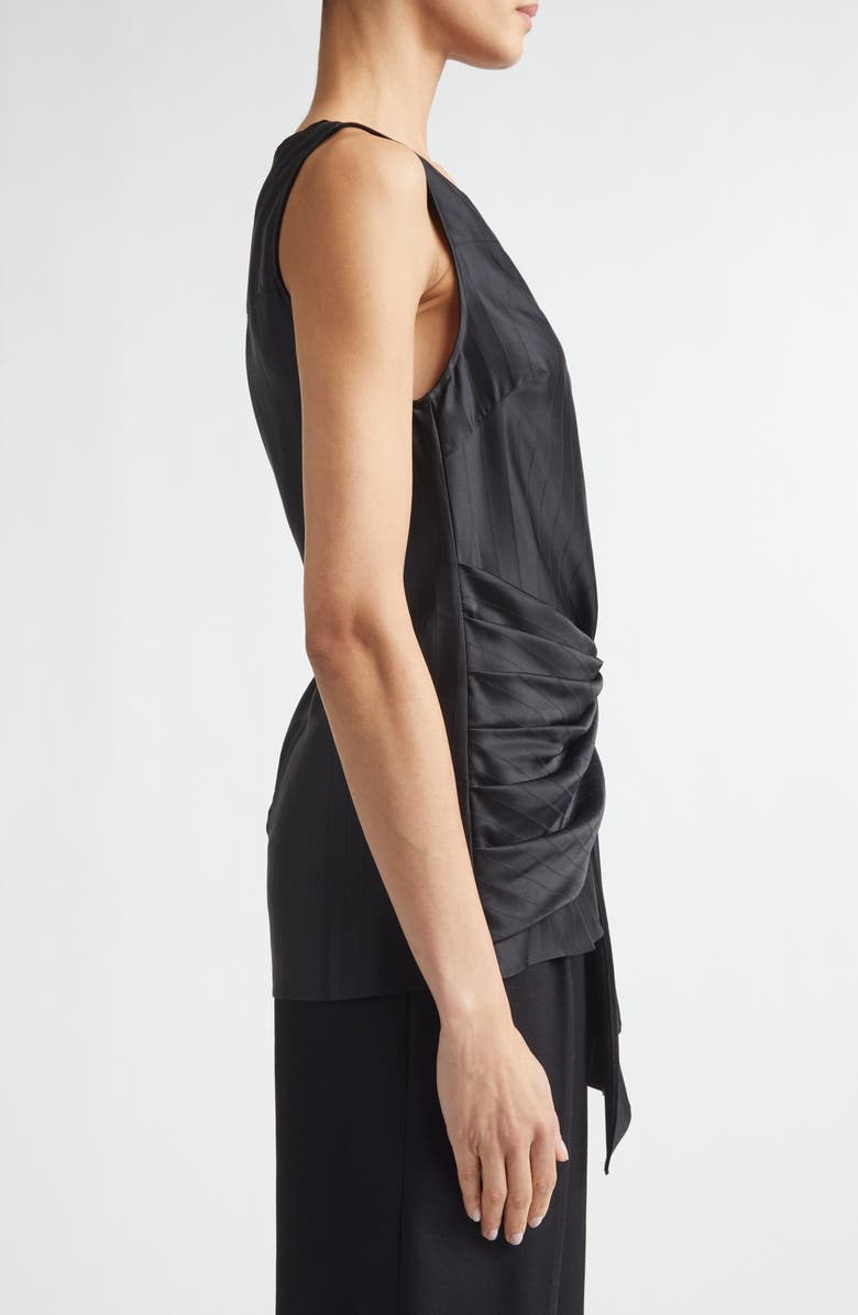 LOULOU DE SAISON Fonda Draped Asymmetric Top, Alternate, color, Black