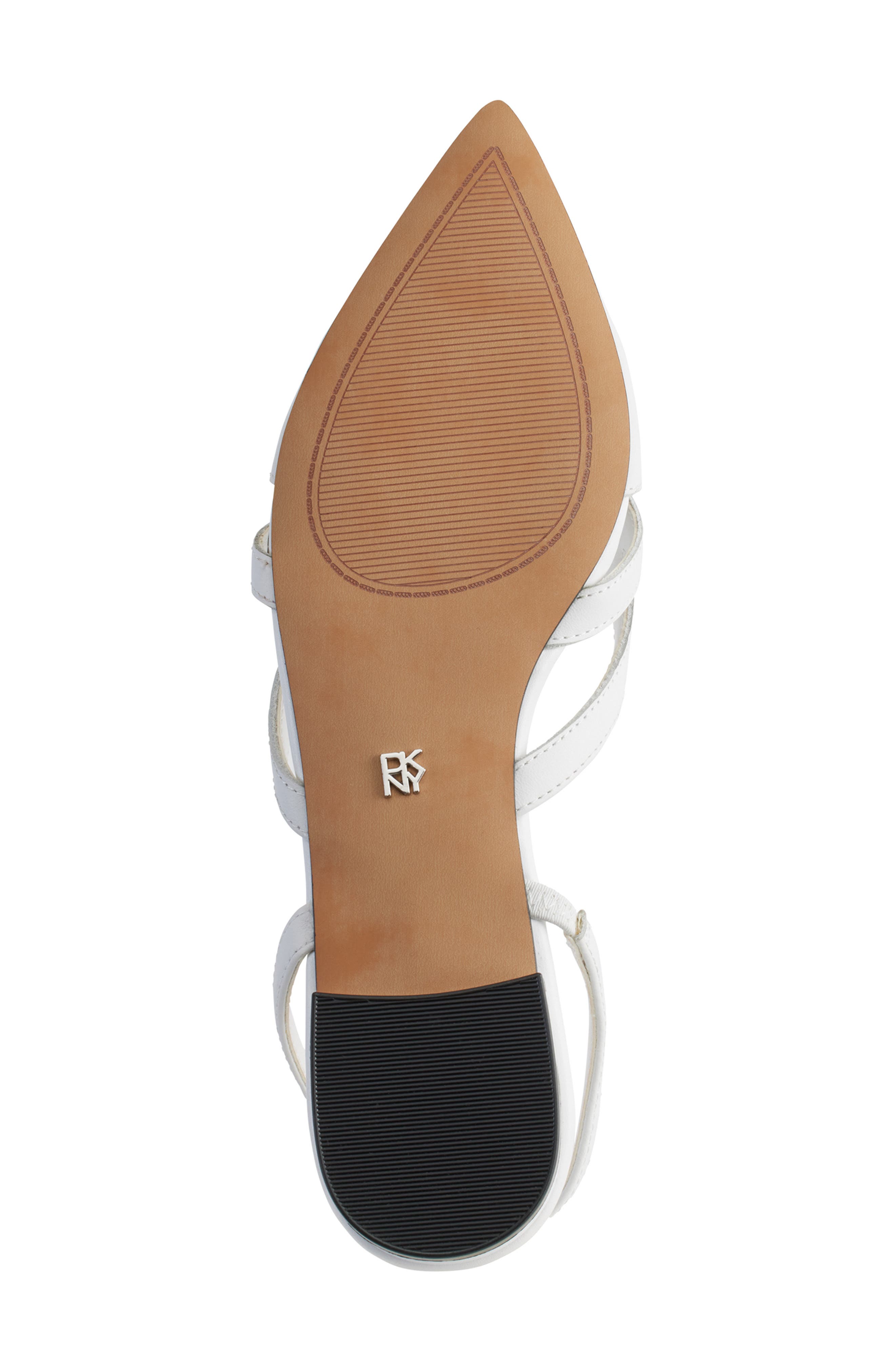 DKNY Verity Pointed Toe Slingback Flat, Alternate, color, Bright White