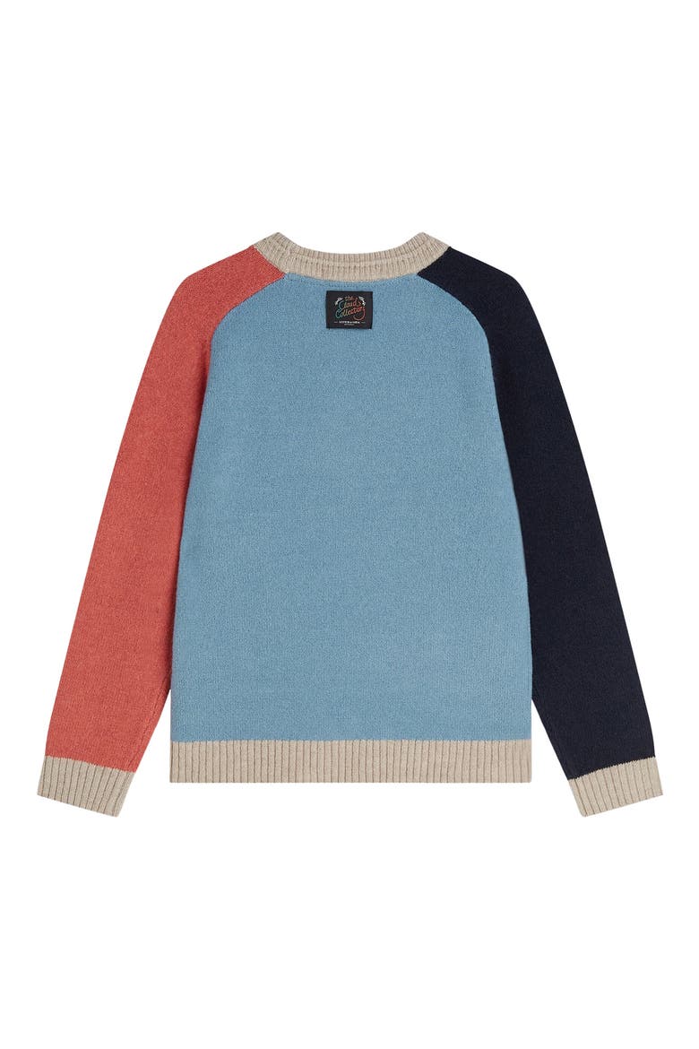 Kids' Colorblock Raglan Sleeve Sweater, Alternate, color, ADRIATIC BLUE COLORB