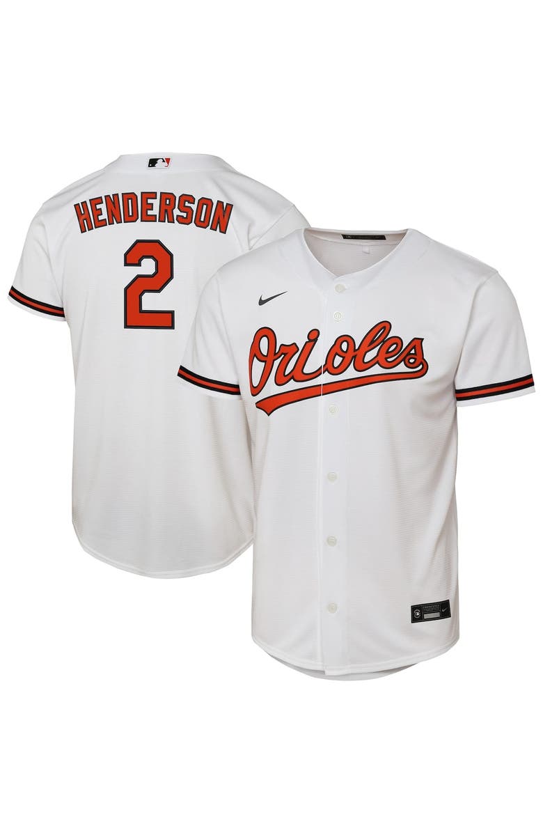 Nike Youth Nike Gunnar Henderson White Baltimore Orioles Home Replica Player Jersey, Alternate, color, White