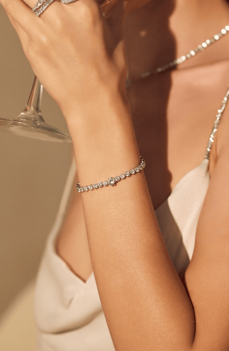 Bearfruit Jewelry Celeste Tennis Necklace & Bracelet Set Holiday Gift Idea, Alternate, color, Silver