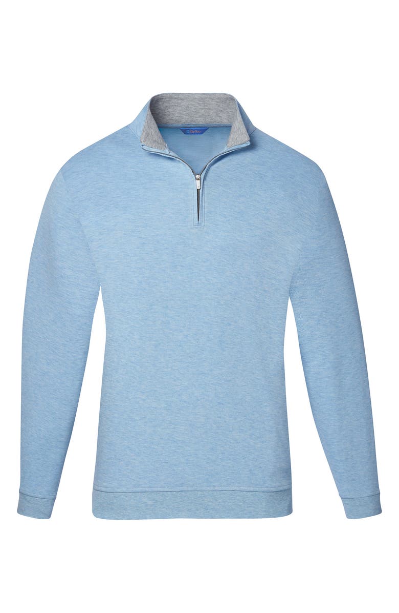David Donahue Quarter Zip Pullover, Main, color, Sky